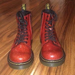 NWOT Dr. Martens Glitter Red girls size 13